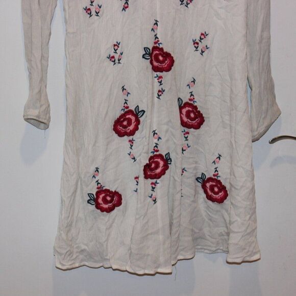 Torrid White & Red Floral Embroidered Boho V-Neck Midi Dress Women's Size large - Picture 4 of 10